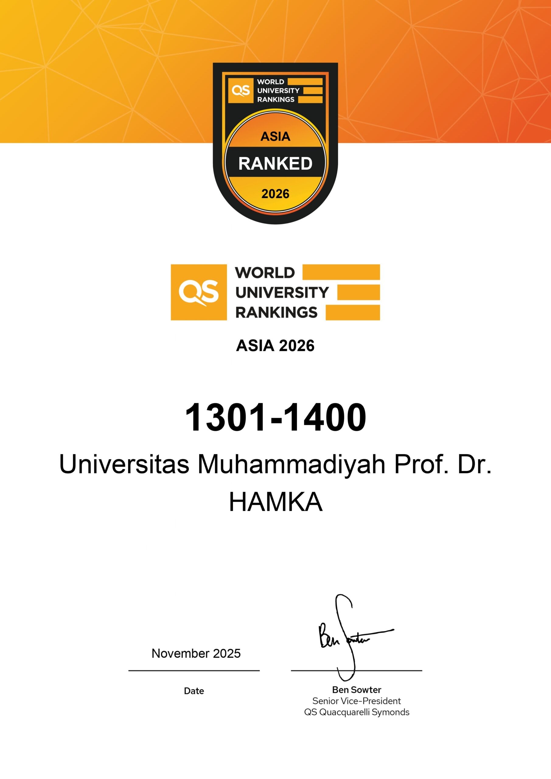 QS Asia University Rankings 2026