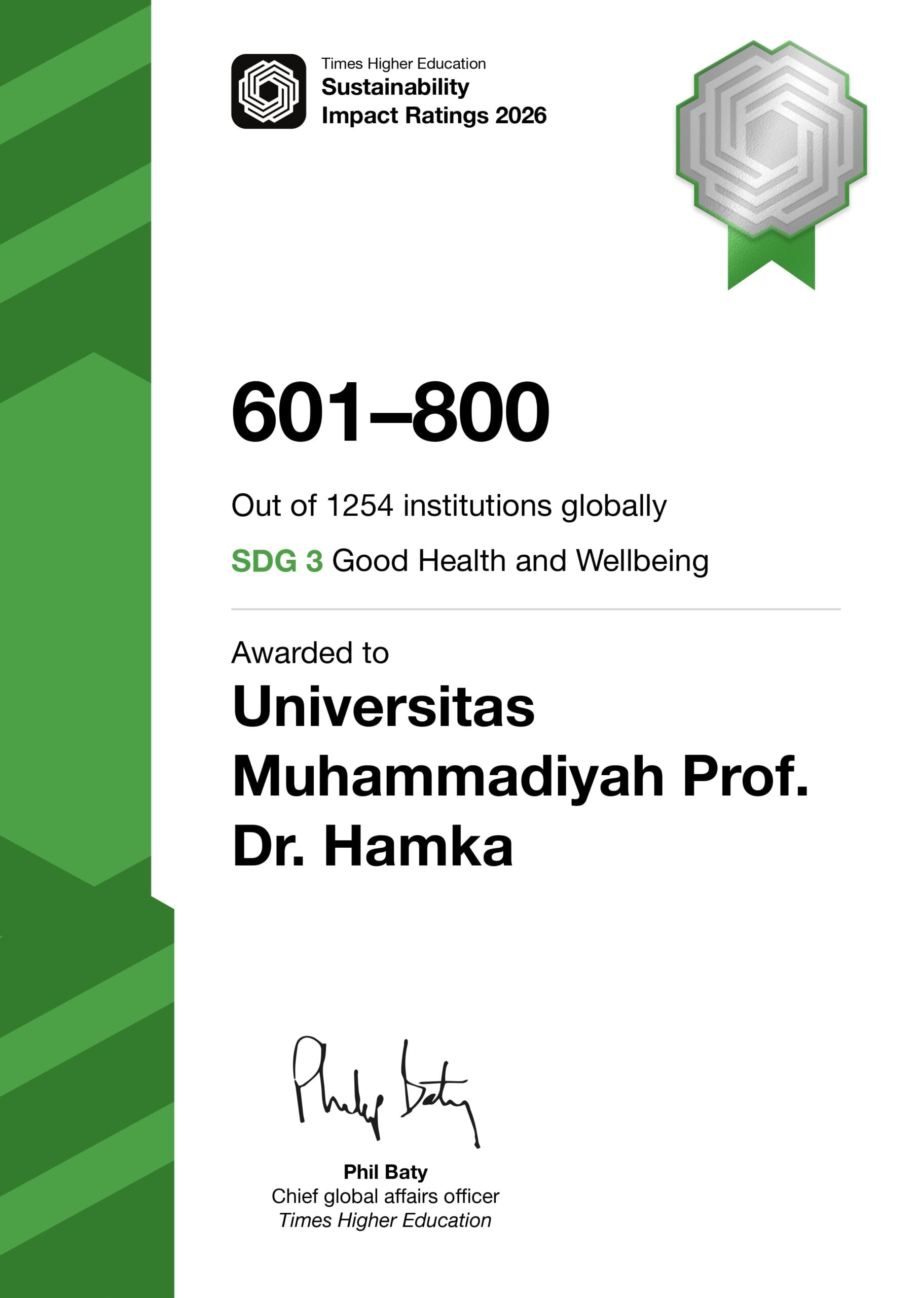 THE Impact Rankings 2026 SDG 3 Good Health and Well-being